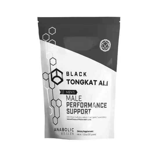 Anabolic Health Black Tongkat Ali male performance support with enhanced blood flow supplements.